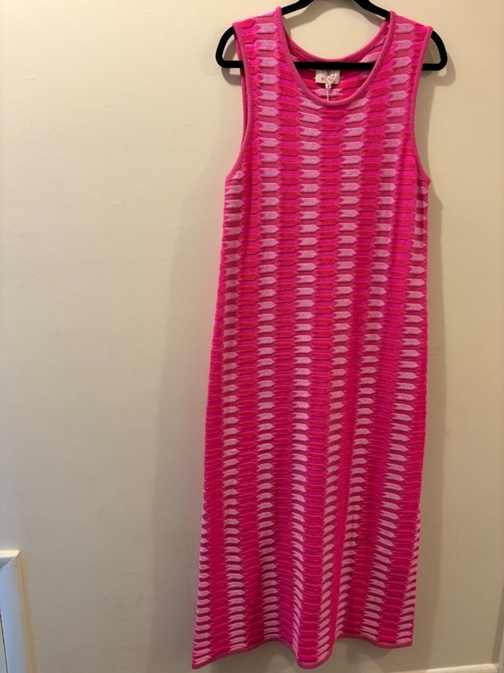 Howe Pink and Light Pink Sleeveless Maxi Knit Dress